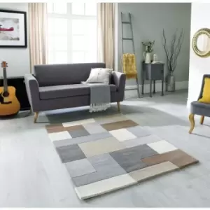 Image of Lexus Neutral 160cm x 230cm Rectangle - Brown and Grey and Beige and Multicoloured