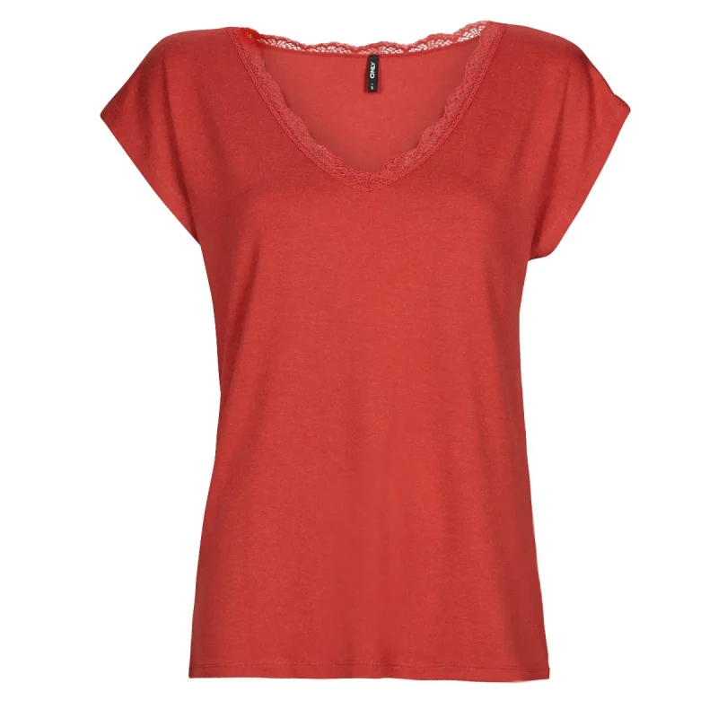 Image of Only V-neck T-Shirt For Her Only Onlmoster Rouge Female XS