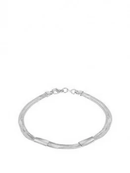 image of The Love Silver Collection Sterling Silver 4-Strand Snake Chain Bracelet