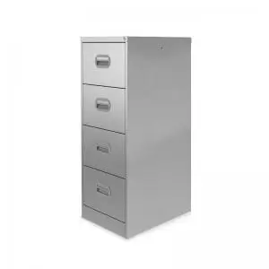 image of Steel 4 drawer contract filing cabinet 1320mm high - light grey