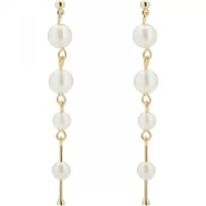 Ladies Karen Millen Saturn Pearl Long Drop Earring