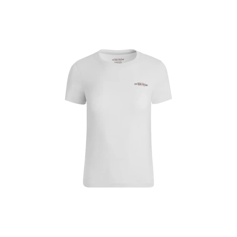 Image of Guess Womens T-Shirt Guess GJ CN Slim Mini America Blanc Female S
