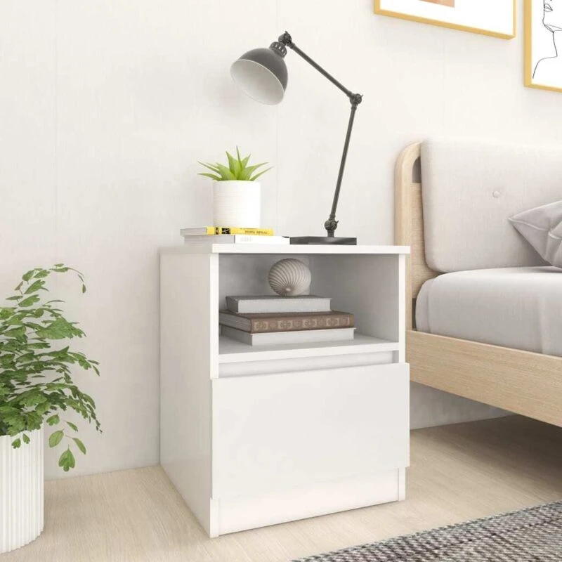 Image of VIDAXL Bed Cabinet White 40x40x50cm Engineered Wood Vidaxl 8720286557624
