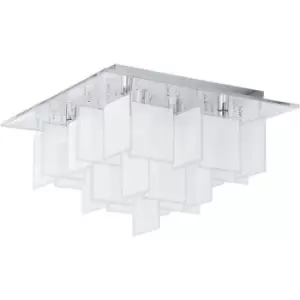 image of Condrada 1 - 8 Light Flush Ceiling Light Chrome with Satin Shade, G9 - Eglo