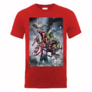 Image of Marvel Avengers Team Montage T-Shirt - Red - L
