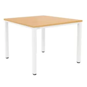 Image of Tc Fraction Infinity 140 x 140 Meeting Table - Beech with White Legs