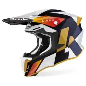Image of Airoh Twist 2.0 Lift Motocross Helmet, black-white-orange, Size S, black-white-orange, Size S