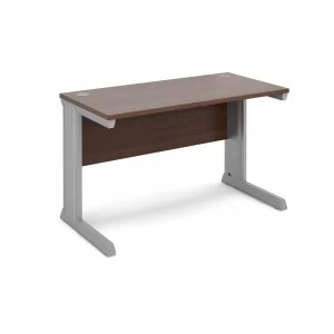 Image of Vivo Straight Desk 1200mm x 600mm - Silver Frame Walnut Top