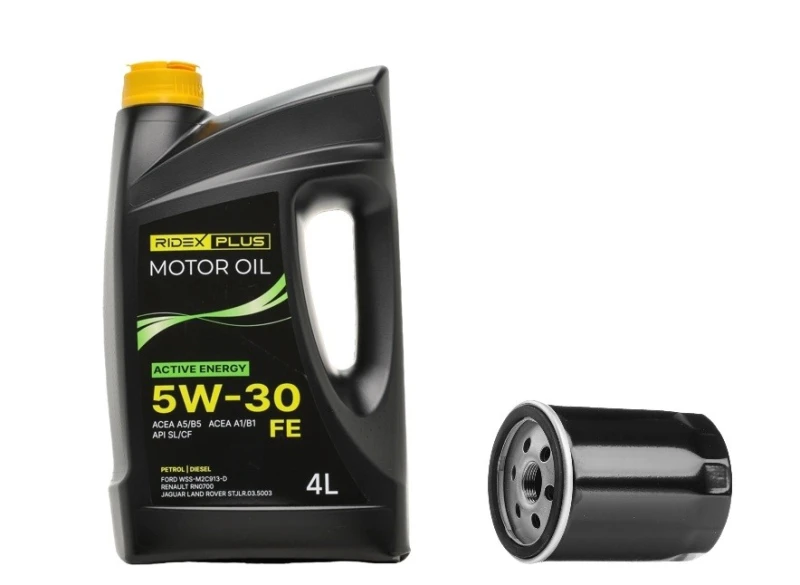 Image of RIDEX PLUS 100908O0104P Oil change kit (oil filter + engine oil) Oil change kit (oil filter + engine oil) (100908)