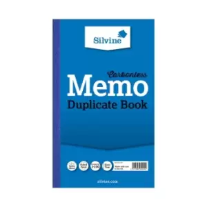 Image of Silvine Duplicate Memo Book 701 Ruled and Perforated Carbonless 100 Pages 50 Sheets, none