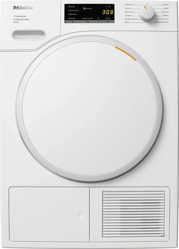 Image of Miele T1 EcoSpeed TSA523 WP 8KG Heat Pump Tumble Dryer - White - A+++ Rated
