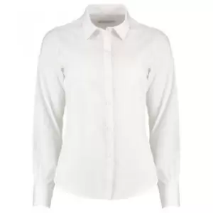 Image of Kustom Kit Womens/Ladies Long Sleeve Tailored Poplin Shirt (24) (White)