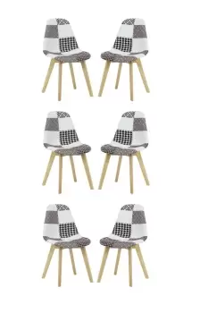 Image of Chrono Patchwork Dining Chair, Set of 6