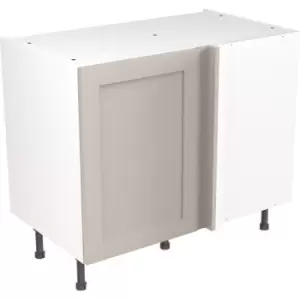 Image of Kitchen Kit Flatpack Shaker Kitchen Cabinet Base Blind Corner Unit Ultra Matt 1000mm in Light Grey MFC