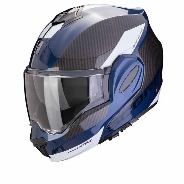 image of Scorpion Exo-Tech Evo Team Blue Black White Modular Helmet 2XL