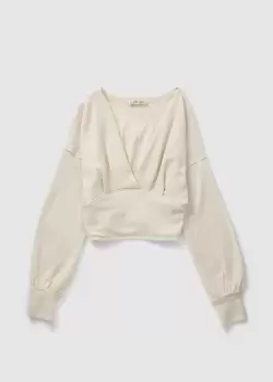 Image of Free People Womens All Nighter Long Sleeve V-Neck T-Shirt In White
