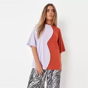 Image of Missguided Block Wavy Drop Shoulder Tee - Red