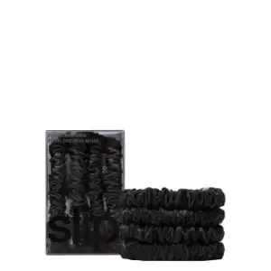 image of Slip Pure Silk Skinny Scrunchies - Colour Black