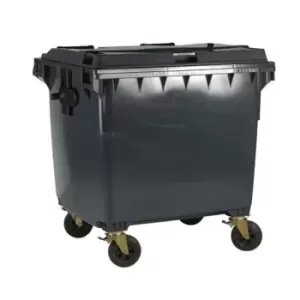 image of Slingsby 4 Wheelie Bin With Optional Lockable Lid - 1100L - Grey