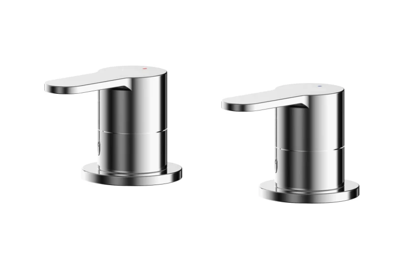 Image of Balterley Round Deck Mounted 3 4" Chrome Side Valves Chrome Silver unisex