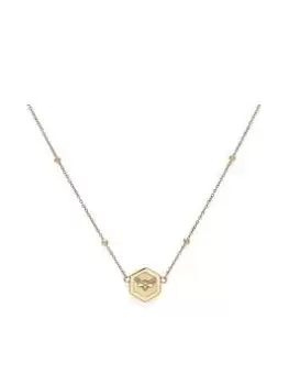 Image of Olivia Burton Honeycomb Silver Link Necklace, Silver, Women