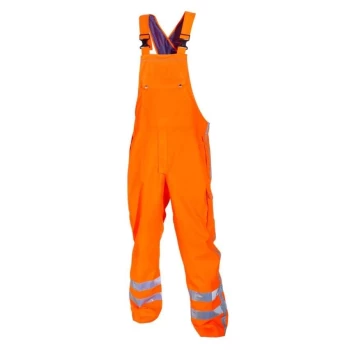 image of Utting SNS High Visibility Waterproof Bib & Brace Orange - Size L