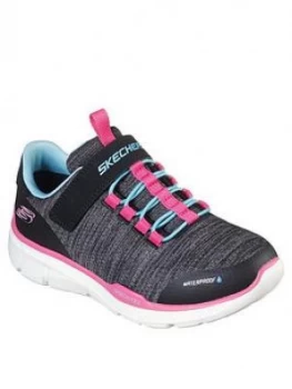Image of Skechers Girls Equalizer 3.0 Waterproof Trainer - Charcoal