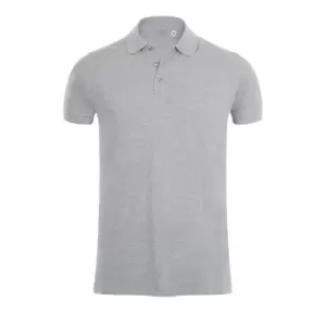 Image of SOLS Mens Phoenix Short Sleeve Pique Polo Shirt (M) (Grey Marl)