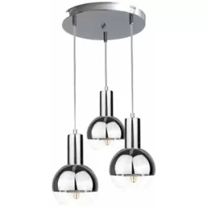 image of Keter Ice Cluster Pendant Ceiling Light Silver, 30cm, 3x E27