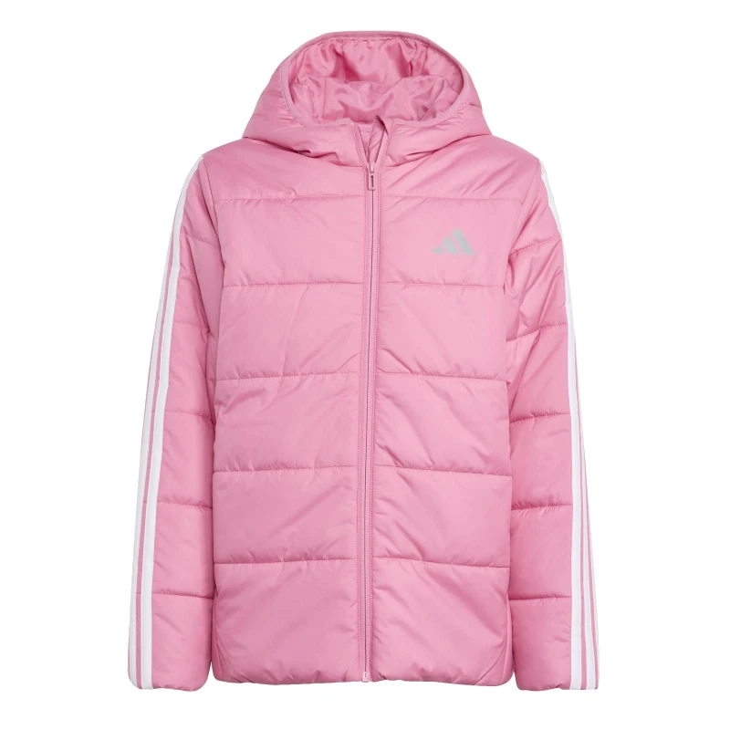 Image of adidas Unisex Kids Essentials 3S Hooded Long Sleeve Puffer Jacket Pink/White unisex 11-12 Years