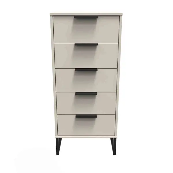 image of Welcome Furniture Ready Assembled Hong Kong G 5 Drawer Tallboy In Kashmir Matt