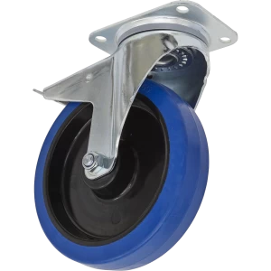 image of Sealey Swivel Plate Total Lock Castor Blue Elastic 200mm