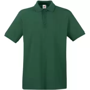 Image of Fruit Of The Loom Premium Mens Short Sleeve Polo Shirt (3XL) (Bottle Green)