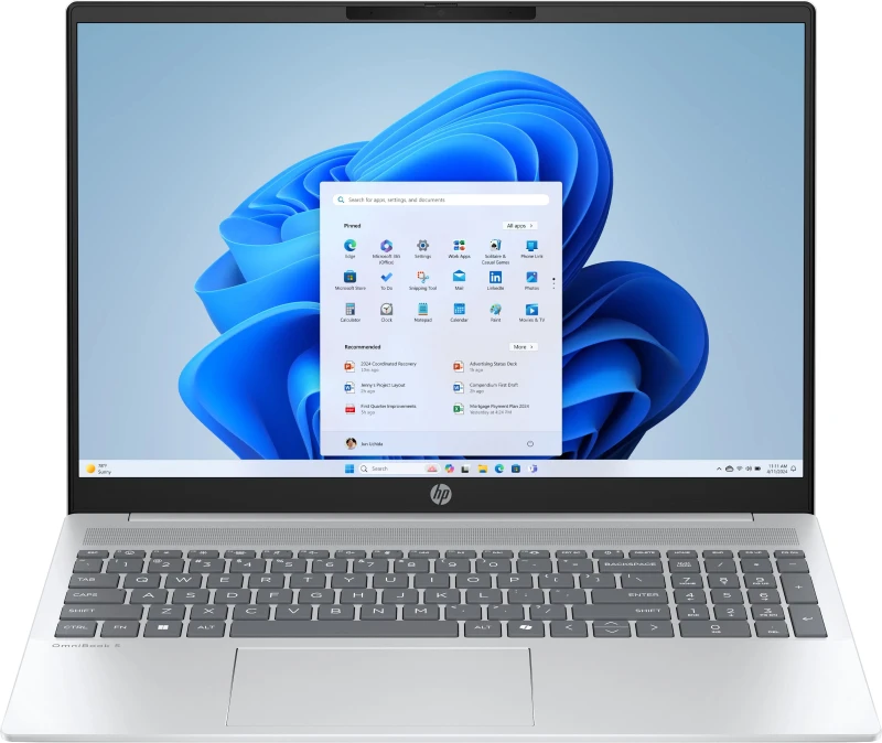 Image of HP OmniBook 5 16" Laptop - AMD Ryzen 5, 512GB SSD, 16GB RAM - Glacier Silver