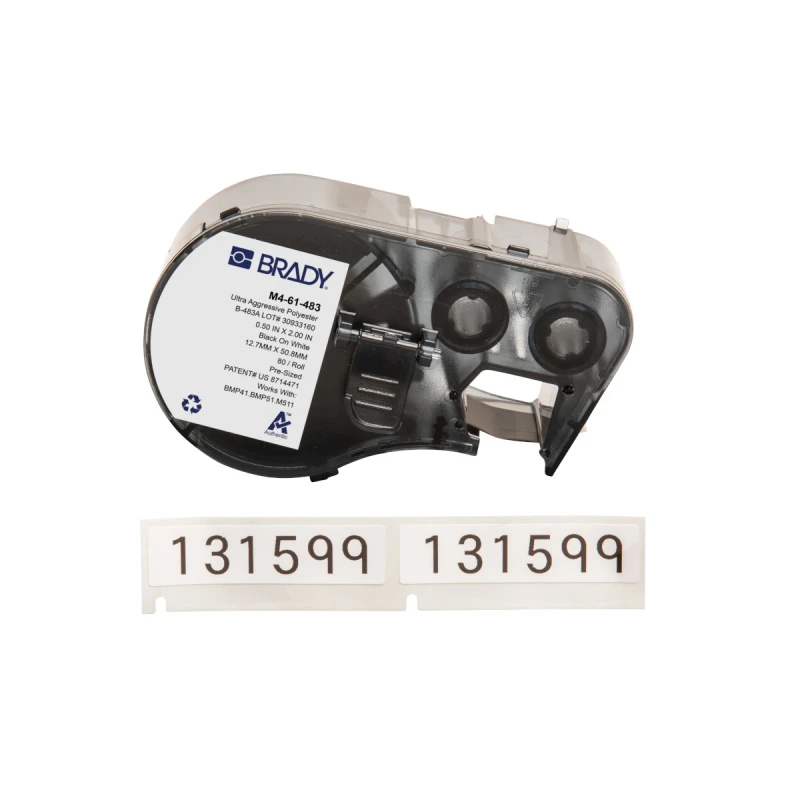 Image of Brady M4-61-483 printer label Black. White Self-adhesive printer label