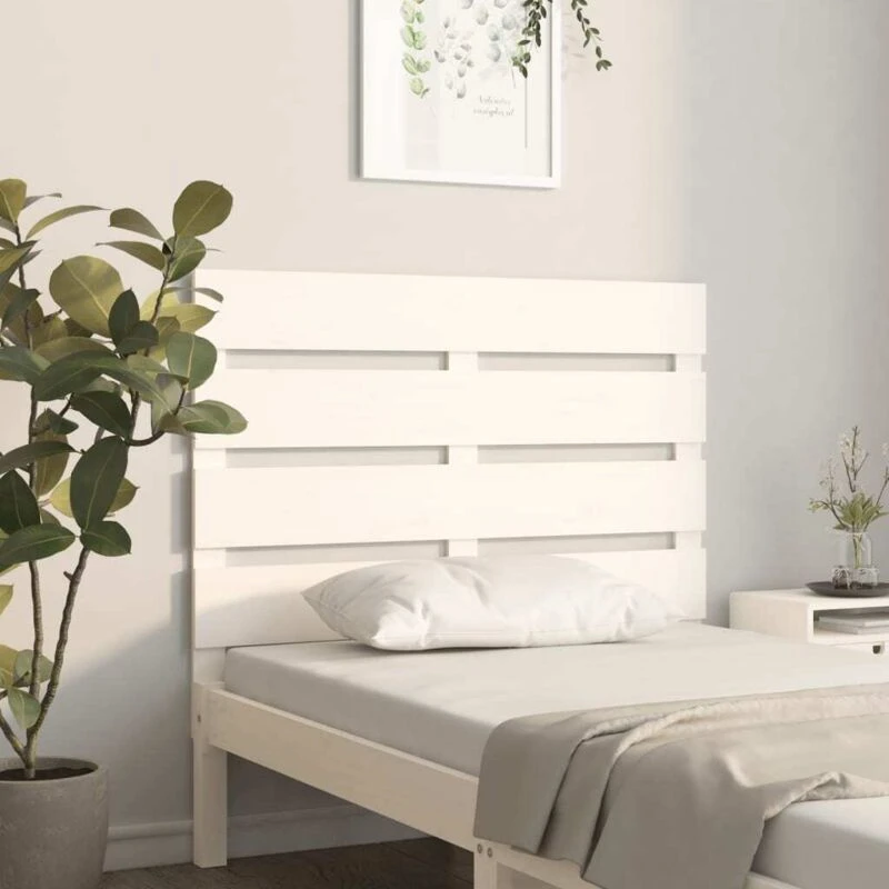 Image of Vidaxl Headboard White 75X3X80 Cm Solid Wood Pine, White 821368