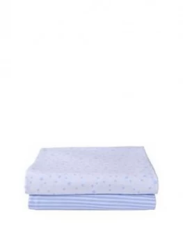 Image of Clair De Lune Printed Cot Bed Sheets - Stars/Stripes
