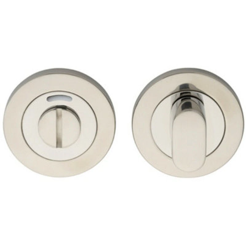 Image of Loops Round Thumbturn Lock and Release Concealed Fix Rose Bright Stainless Steel Metallics unisex