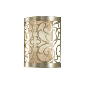 Image of 1 Light Indoor Wall Light Silver Leaf, E14