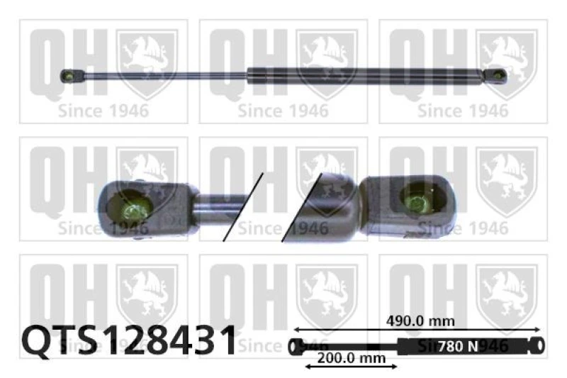 Image of QUINTON HAZELL Tailgate strut QUINTON HAZELL QTS128431