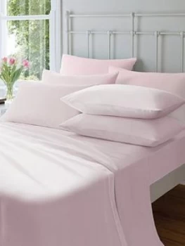 image of Catherine Lansfield Soft N Cosy Brushed Cotton Extra Deep King Size Fitted Sheet - Pink