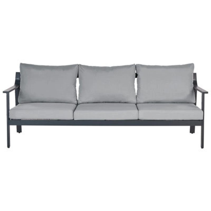 Image of Beliani Garden Sofa 3 Seater Kiato Metal Dark Grey