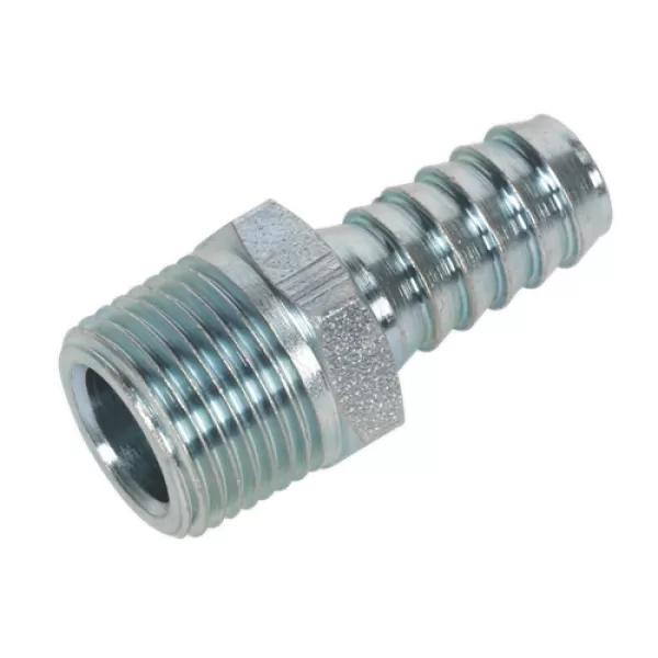 Image of Genuine SEALEY AC41 Screwed Tailpiece Male 3/8BSPT - 3/8 Hose Pack of 5