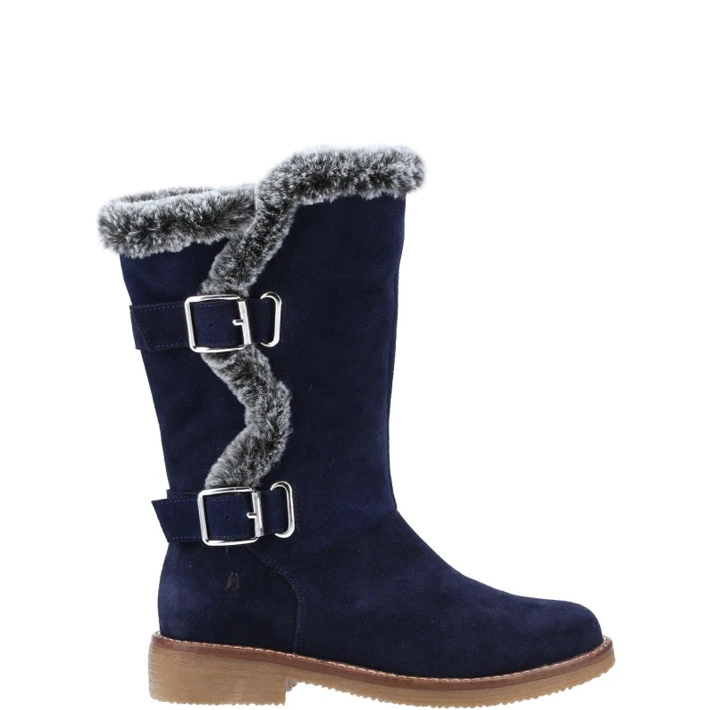 Image of Hush Puppies Womens Megan Warm Lined Zip Up Mid Calf Boots - UK 3 Blue female GDE2786NVY3