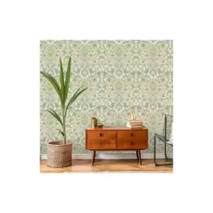 image of Holden Decor Vintage Floral Cream Ochre Wallpaper