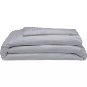 Image of Belledorm 540 Thread Count Satin Stripe Duvet Cover Set (Kingsize) (Platinum) - Platinum