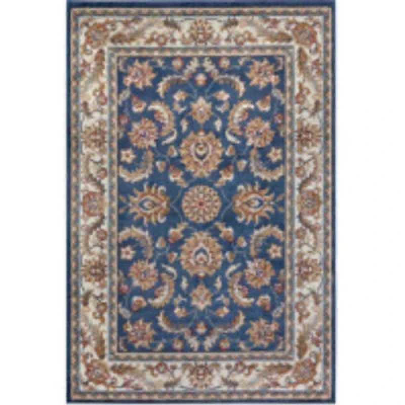 Image of THE RUGS Reni Luxor Oriental Vintage Short Pile Living Room Rug Runner in Blue Size: 160cm x 235cm Blue Unisex 160cm x 235 cm