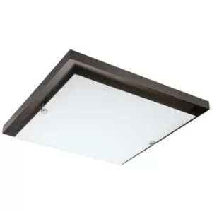Image of Square Simple Flush Ceiling Light Wenge