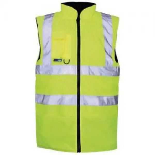 Image of ESE Direct Hi-Vis Yellow Unisex Reversible Body Warmer - Size Large 404742 Hi Vis Clothing