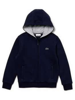Image of Boys, Lacoste Sports Childrens Classic Zip Through Hoodie - Navy, Size 12 Years